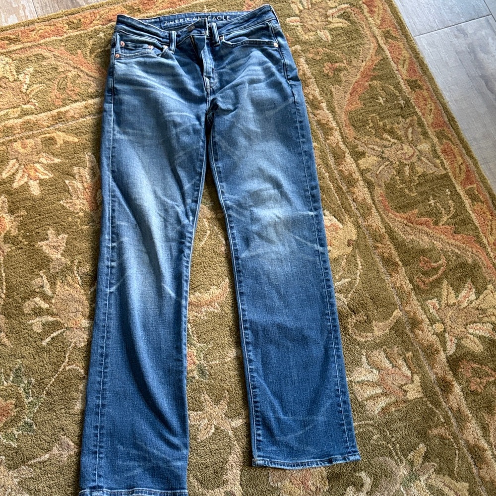 American Eagle Outfitters Dark Blue Straight Leg Jeans